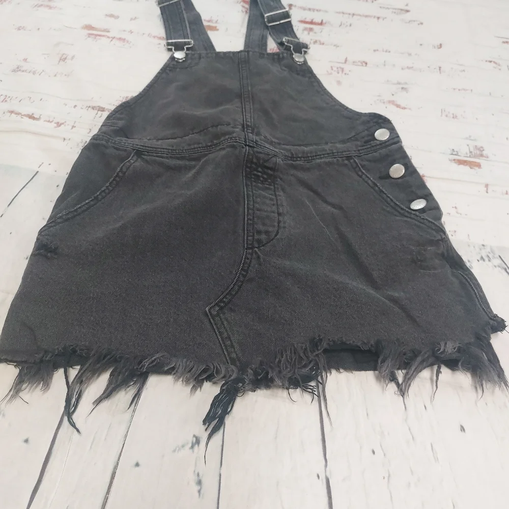 Free People black overall deniem mini skirt - Picture 10 of 11